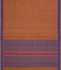 Rust Handloom Kanchi Cotton Saree With Buttas-KC1778