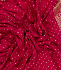 Magenta Handloom Banarasi Khadi Georgette Silk Saree With Floral Motifs-BE1625