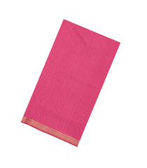 Peach Handloom Maheswari Silk Cotton Saree With Zari Border-SC4935
