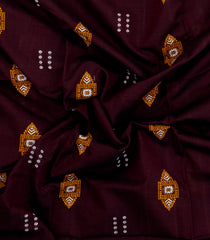 Maroon Woven Orissa Cotton Saree With Buttas-OR0885