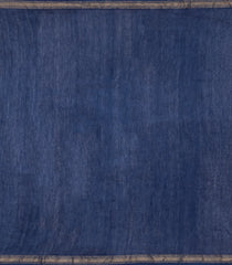 Indigo Printed Chanderi Cotton Saree With Zari Border-CC1528
