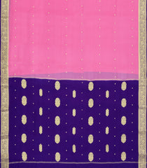Bubblegum Pink Woven Mysore Silk Saree With Buttas & Contrast Border-MS3598
