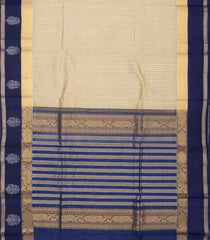 Taupe Handloom Chirala Silk Cotton Saree With Checks