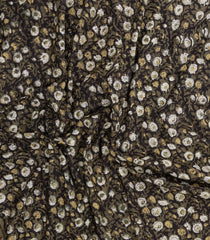 Black Printed Jaipur Cotton Saree With Floral Motifs-JC1809