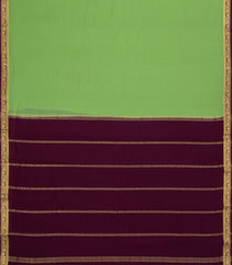 Pista Green Woven Mysore Silk Saree With Contrast Zari Border-MS3614