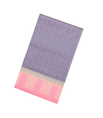 Grey Woven Blended Aura Saree With Zari Stripes & Zari Border-BL5793