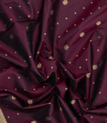 Dark Maroon Woven Pure Silk Saree With Zari Buttas-EC2580