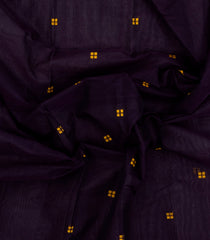 Dark Purple Woven Rasipuram Cotton Sari With Buttas-RA2626