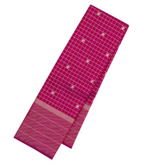Magenta Handloom Kanchipuram Silk Saree With Zari Checks & Buttas-KA15268