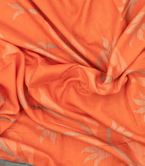 Orange Printed Art Tussar Saree With Zari Border-BL5005