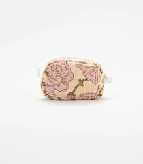Light Peach Cotton Bagru Printed Coin Pouch With Zipper-ACS1059