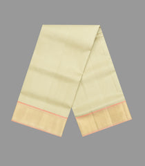 Sandal Handloom Korvai Pure Silk 9 Yards Dhoti With 5 Yards Angavasthram-CD1561