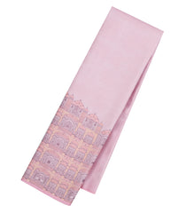 Dusty Pink Handloom Kanchipuram Silk Saree With Palace Border-KA16093