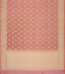 Peach Handloom Organza Soft Silk Saree With Floral Motifs-SO4143
