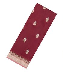 Brown Woven Banarasi Poona Silk Saree With Zari Buttas & Contrast Border-BP1032