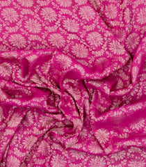 BubbleGum Pink Woven Mysore Silk Saree With Floral Vine Motifs-MS3400