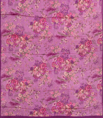 Chestnut Pink Printed Pure Satin Silk Saree With Floral Motifs-PS0940