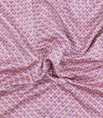 Lavender Printed Chanderi Cotton Saree With Zari Border-CC1644