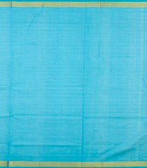 Turquoise & Mustard Handloom Silk Cotton Saree With Checks & Zari Border-SC4619
