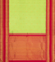 Light Green Handloom Korvai Kanchipuram Silk Saree With Zari Buttas-KA15370