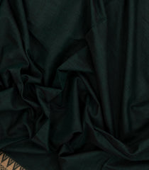 Bottle Green Woven Bengal Cotton Saree With Contrast Border-BG1901