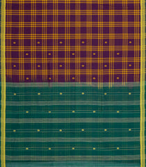 Magenta Woven Kadappa Cotton Saree With Checks-KN0768
