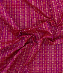 Pink Handloom Silk Cotton Saree With Checks-SC4371