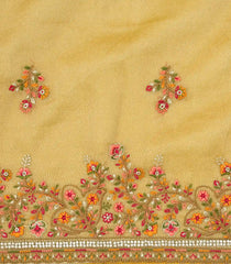 Gold Woven Blended Tissue Saree With Embroidered Meena Floral Motifs-BL4863