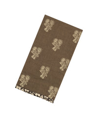 Dark Grey Woven Chirala Cotton Saree With Printed Border & Pallu-CR1368