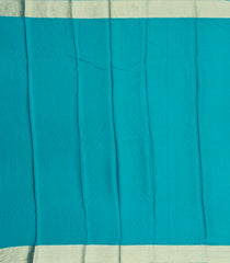 Aquamarine Mysore Crepe Silk Saree With Floral Motifs-MS3116