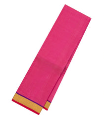 Dark Peach Handloom Kanchipuram Silk Saree With Purple Border-KA14004