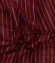 Maroon Handloom Village Cotton Saree With Stripes-VC1619