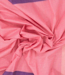 Peach Woven Chirala Cotton Saree With Checks & Contrast Border-CR1293