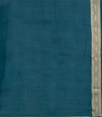 Navy Blue Woven Synthetic Satin Saree With Floral Zari Motifs-BL4853