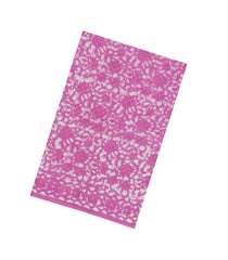 Bubblegum Pink Printed Jaipur Cotton Saree With Floral Motifs-JC1651