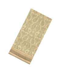 Beige Printed Tussar Silk Saree With Floral Motifs-TU3670