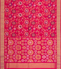 Pink Handloom Uppada Silk Saree With Meena Floral Motifs-UP0355