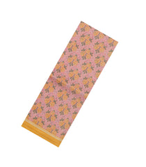 Baby Pink Printed Pure Silk Saree With Floral Motifs-PS0827