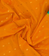 Mango Yellow Handloom Gadwal SICO Saree With Cotton Body & Silk Border-GA0408