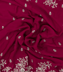 Magenta Woven Synthetic Blended Saree With Embroidered Motifs-EN1985