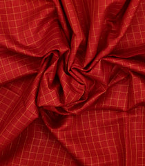 Red Woven Tussar Silk Saree With Checks-TU3510