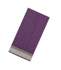 Lilac Handloom Maheswari Silk Cotton Saree With Checks-SC4962