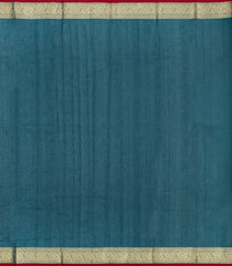 Cyan Handloom Kanchi Cotton Saree With Floral Buttas-KC1834