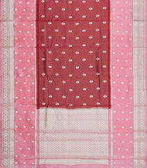 Crimson Woven Banarasi Poona Silk Saree With Checks & Buttas-BP1014