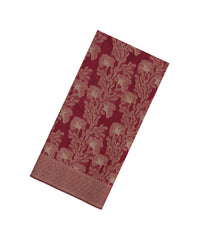 Maroon Woven Art Linen Saree With Floral Motifs-BL5651