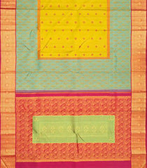 Lime Yellow Handloom Korvai Japan Silk Saree With Japanese Motifs-KA12635