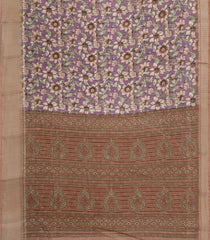 Lilac Printed Synthetic Dola Silk Saree With Zari Border-BL5045