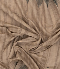Beige Woven Art Chanderi Saree With Printed Stripes-BL4873