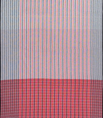 Off White Woven Bengal Cotton Saree With Diamond Strpies-BG1714