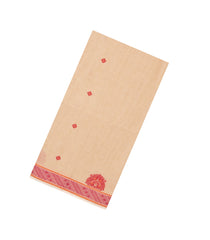 Sandal Handloom Bengal Cotton Saree With Floral Buttas-BG1673